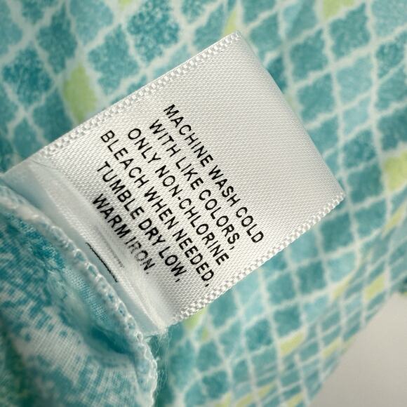 Appleseed's XL Blue Medallion Print Split Neck Tunic 3/4 Sleeve Resort - Picture 4 of 8